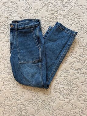 J. Crew Women's Straight-Leg Jeans in Classic Blue with Front Pockets NWOT